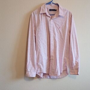 Ralph Lauren Men's LS Button Down Shirt Pink Plaid Size L